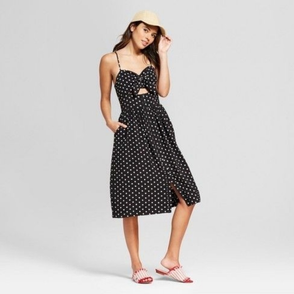 Black and white polka dot dress
